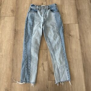 Abercrombie & Fitch High Rise Two-Tone Jeans